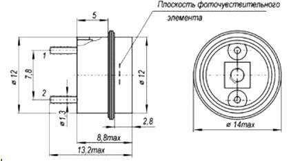 Габаритные размеры фотодиода ФД-315