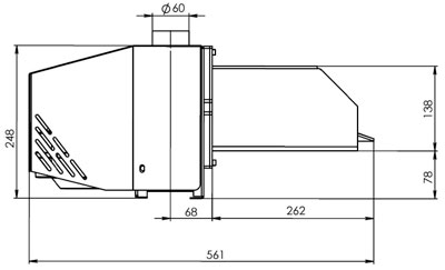 Рис.2. Габаритные размеры горелки AIR Pellet 36 кВт