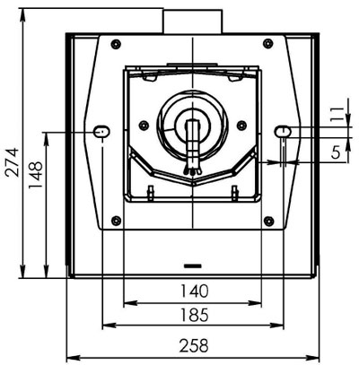 Рис.3. Габаритные размеры горелки AIR Pellet 36 кВт